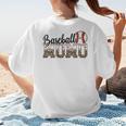 Baseball Momo Women BallPark Momo Baseball Mom Mother's Day Women's T-Shirt Back Print