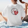 Bleached Custom Baseball Mom Number 7 Heart For Mom Women's T-Shirt Back Print Bleached Custom Baseball Mom Number 7 Heart For Mom Women's T-Shirt Back Print