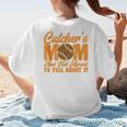 Catcher's Mom And Not Afraid Leopard Baseball Mom Women's T-Shirt Back Print Catcher's Mom And Not Afraid Leopard Baseball Mom Women's T-Shirt Back Print
