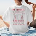 My Favorite Baseball Player Calls Me Mom Proud Baseball Mom Premium Women's T-Shirt Back Print