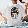 Football Mom Baseball Mom Life Messy Bun Mom Of Both Women's T-Shirt Back Print Football Mom Baseball Mom Life Messy Bun Mom Of Both Women's T-Shirt Back Print