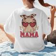Heart Glasses Baseball Mama Baseball Mom Mother's Day Women's T-Shirt Back Print