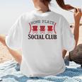 Home Plate Social Club Softball Season Baseball Mom Women's T-Shirt Back Print