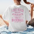 I Just Really Dislike Baseball Pants Baseball Mom Mama Women's T-Shirt Back Print