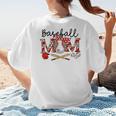 Leopard Baseball Mom Game Day Vibes Mother's Day Women's T-Shirt Back Print