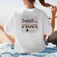 Leopard Baseball Mom Mama Mommy Bleached Women's T-Shirt Back Print Leopard Baseball Mom Mama Mommy Bleached Women's T-Shirt Back Print