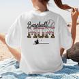 Leopard Baseball Mom Mama Mommy Sport Women's T-Shirt Back Print Leopard Baseball Mom Mama Mommy Sport Women's T-Shirt Back Print