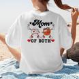 Mom Of Both Basketball Baseball Mom Women's T-Shirt Back Print Mom Of Both Basketball Baseball Mom Women's T-Shirt Back Print