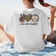 Peace Love Baseball Mom Leopard Print Cheetah Pattern Women's T-Shirt Back Print Peace Love Baseball Mom Leopard Print Cheetah Pattern Women's T-Shirt Back Print