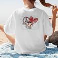 Peace Love Baseball Mom Mommy Premium Women's T-Shirt Back Print