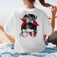 Peruvian Baseball Mom Peru Flag Baseball Girl Women's T-Shirt Back Print