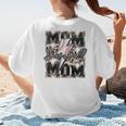 Retro Baseball Mom Mama Baseball Life Mother's Day Baseball Women's T-Shirt Back Print