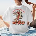 Retro Just Here For The Hotdogs Baseball Mom Sport Lover Women's T-Shirt Back Print Retro Just Here For The Hotdogs Baseball Mom Sport Lover Women's T-Shirt Back Print
