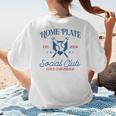 Spring 2024 Season Cute Baseball Mom Home Plate Social Club Women's T-Shirt Back Print