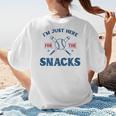Spring 2024 Season Cute Baseball Mom Here For The Snacks Women's T-Shirt Back Print