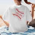 Vintage Texas State Map Home Baseball Lover Baseball Mom Women's T-Shirt Back Print