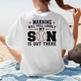 Warning Will Yell Loudly My Son Baseball Mom Women's T-Shirt Back Print Warning Will Yell Loudly My Son Baseball Mom Women's T-Shirt Back Print