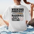 Weekend Forecast Baseball Baseball Mom Women's T-Shirt Back Print Weekend Forecast Baseball Baseball Mom Women's T-Shirt Back Print