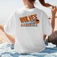 Wolves Baseball Team Baseball Mom Wolf Sports School Spirit Women's T-Shirt Back Print Wolves Baseball Team Baseball Mom Wolf Sports School Spirit Women's T-Shirt Back Print