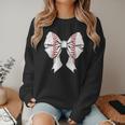 Baseball Mom Coquette Bow Mother's Day Baseball Mom Tees Women Crewneck Sweatshirt