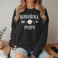Baseball Mom Cute Grandson Player Arrow Heart Family Women Crewneck Sweatshirt