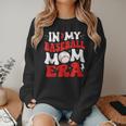 In My Baseball Mom Era Cute Groovy Baseball Women Crewneck Sweatshirt