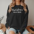 Baseball Mom Fueled By Caffeine Coffee Lover Baseball Team Women Crewneck Sweatshirt