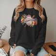 Baseball Mom With Garden Flowers Women Crewneck Sweatshirt Baseball Mom With Garden Flowers Women Crewneck Sweatshirt
