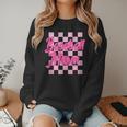 Baseball Mom And Pink Grid Sports Mother Mama Player Women Crewneck Sweatshirt Baseball Mom And Pink Grid Sports Mother Mama Player Women Crewneck Sweatshirt