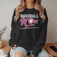 Baseball Mom Pink Ribbon Breast Cancer Awareness Fighters Women Crewneck Sweatshirt Baseball Mom Pink Ribbon Breast Cancer Awareness Fighters Women Crewneck Sweatshirt