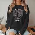 Baseball Mom My Son Will Be Waiting For You At Home Women Crewneck Sweatshirt Baseball Mom My Son Will Be Waiting For You At Home Women Crewneck Sweatshirt