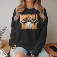 Baseball Mom Sports Orange Women Crewneck Sweatshirt