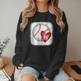 Bleached Custom Baseball Mom Number 55 Heart For Mom Women Crewneck Sweatshirt