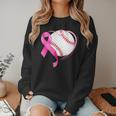 Breast Cancer Awareness Baseball Mom Women Crewneck Sweatshirt Breast Cancer Awareness Baseball Mom Women Crewneck Sweatshirt