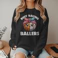 Busy Raising Ballers Basketball Baseball Mom For Women Women Crewneck Sweatshirt