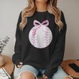 Coquette Baseball Mom Pink Bow Baseball Mama Women Crewneck Sweatshirt Coquette Baseball Mom Pink Bow Baseball Mama Women Crewneck Sweatshirt