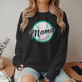 Cute Mama Script Font On Baseball Mom Women Crewneck Sweatshirt Cute Mama Script Font On Baseball Mom Women Crewneck Sweatshirt