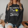 My Favorite Player Calls Me Mommy Softball Baseball Mom Women Crewneck Sweatshirt