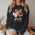 Game Day Vibes Football Baseball Mom Heart Women Crewneck Sweatshirt