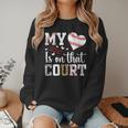 My Heart Is On That Court Baseball Player Baseball Mom Women Crewneck Sweatshirt My Heart Is On That Court Baseball Player Baseball Mom Women Crewneck Sweatshirt