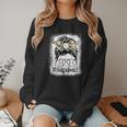 Leopard Messy Bun Mom Mother's Day Baseball Mommy Women Crewneck Sweatshirt Leopard Messy Bun Mom Mother's Day Baseball Mommy Women Crewneck Sweatshirt