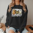 Peace Love Baseball Mom Leopard Print Mother's Day Women Crewneck Sweatshirt Peace Love Baseball Mom Leopard Print Mother's Day Women Crewneck Sweatshirt