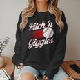 Pitch 'n Giggles Baseball Player Women Baseball Mom Women Crewneck Sweatshirt