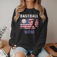Proud Baseball MOM USA American Flag Family Game Day Women Crewneck Sweatshirt Proud Baseball MOM USA American Flag Family Game Day Women Crewneck Sweatshirt
