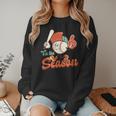 Retro Tis The Season Baseball Mom Baseball Lover Boys Kids Women Crewneck Sweatshirt