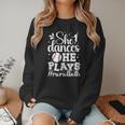 She Dances He Plays Mom Of Both Dance And Baseball Mom Women Crewneck Sweatshirt She Dances He Plays Mom Of Both Dance And Baseball Mom Women Crewneck Sweatshirt