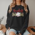 Sport Mom Leopard Mother's Day Baseball Mommy Mama Women Crewneck Sweatshirt
