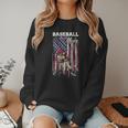 Vintage USA Flag Baseball Player Proud Baseball Mom Women Crewneck Sweatshirt Vintage USA Flag Baseball Player Proud Baseball Mom Women Crewneck Sweatshirt
