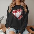 Warriors Home Plate Baseball Sports Baseball Mom Women Crewneck Sweatshirt Warriors Home Plate Baseball Sports Baseball Mom Women Crewneck Sweatshirt