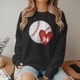Womens Custom Baseball Mom Number 94 Heart For Mom Mommy Women Crewneck Sweatshirt